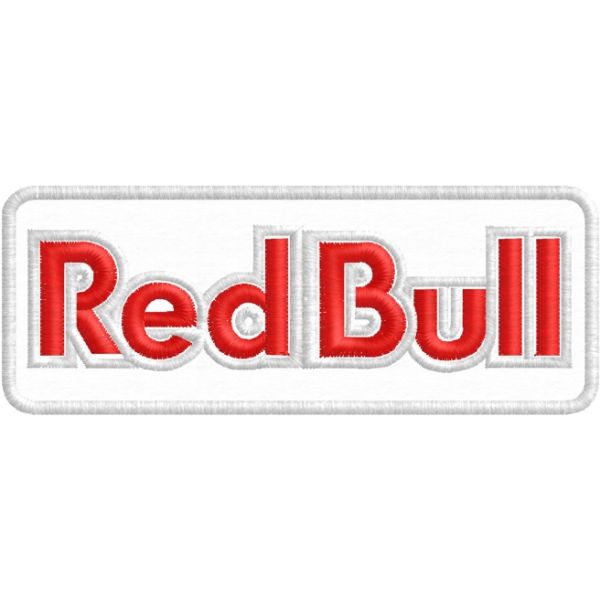 Patch Ricamato scritta RED BULL cm. 11 x 4 personalizzato Cod.20171106_A