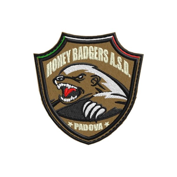 Patch ricamato HONEY BADGERS (padova) cm. 6.5 x 6.5  Cod.20171111_A