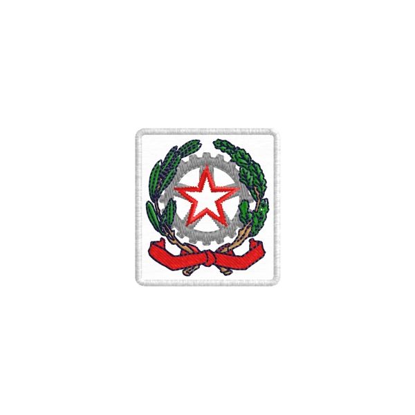 Patch ricamato stemma Repubblica italiana cm. 3,8 x 3.5 cod.20171112_A