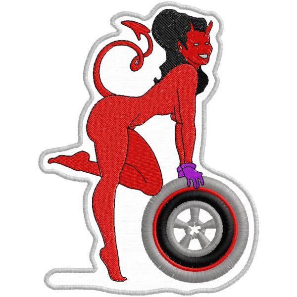Patch ricamata Diavoletta Sexy altezza cm.13 Cod.20171123_A