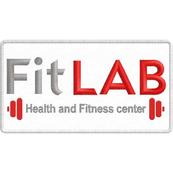 Patch ricamato logo FIT LAB Fitness center mm.170 X 95  Cod. 20171126_A