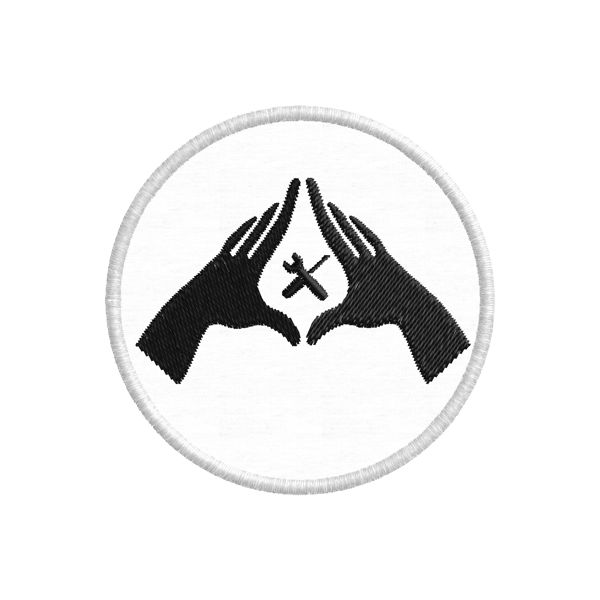 Patch ricamato simbolo mani , cacciavite e chiave cod.20171213_A