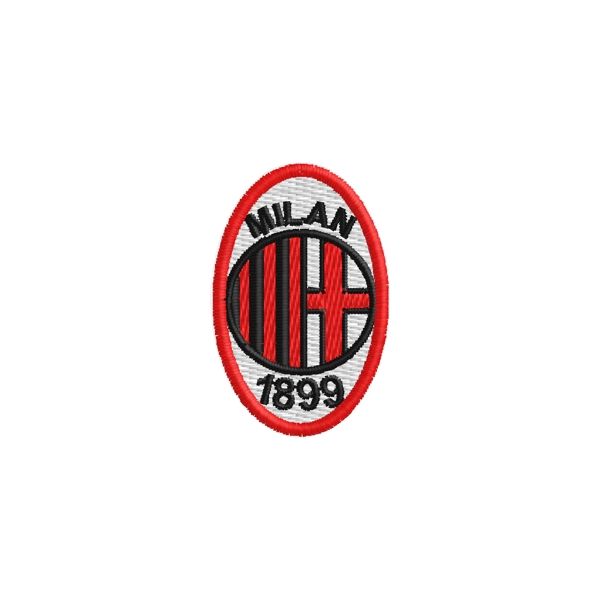 Patch  ricamato codice 2017_MILAN, misura cm. 3,5 x 2,3 