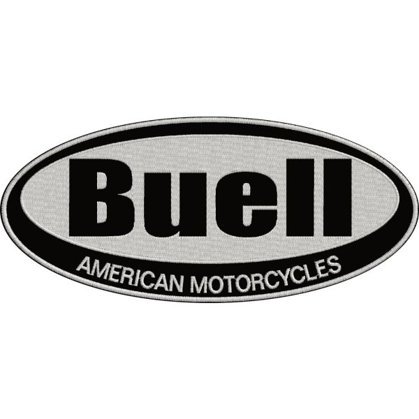 Patch su base nera da schiena 22 cm. Logo BUELL Motorcycle Cod.20180105_A