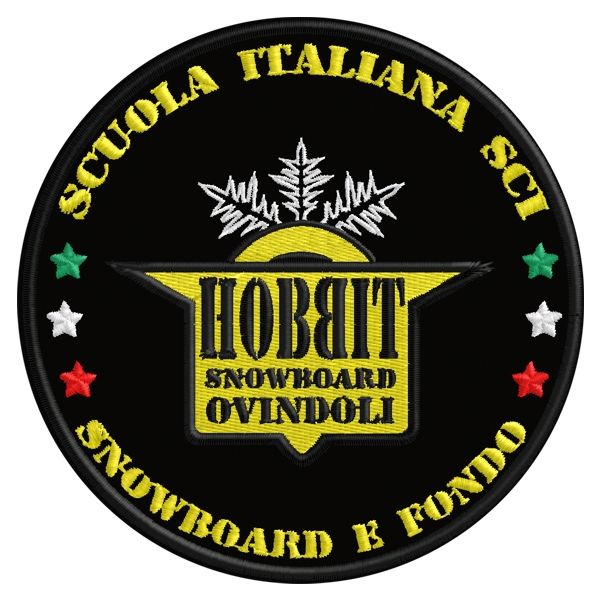Patch ricamato su base 9.0 cm. HOBBIT Sbowboard Cod.20180129_A