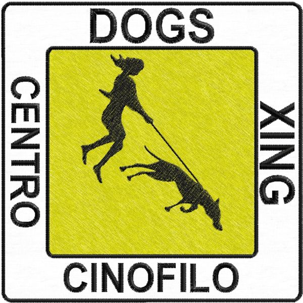Patch ricamato su base 15.0 cm. CENTRO CINOFILO DOGS XING Cod.20180217_A