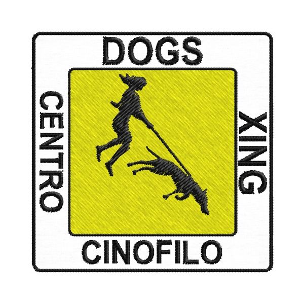 Patch ricamato su base 6.0 cm. CENTRO CINOFILO DOGS XING Cod.20180218_A