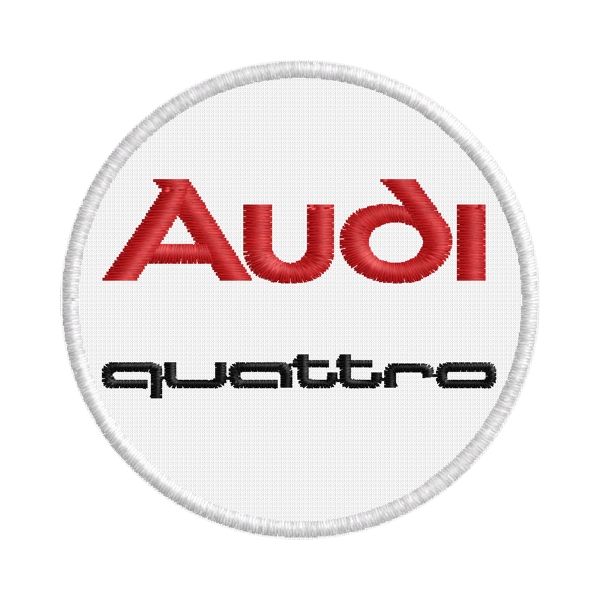 Patch  tondo AUDI quattro Logo ricamato diam. cm.6  Cod.20180220_A