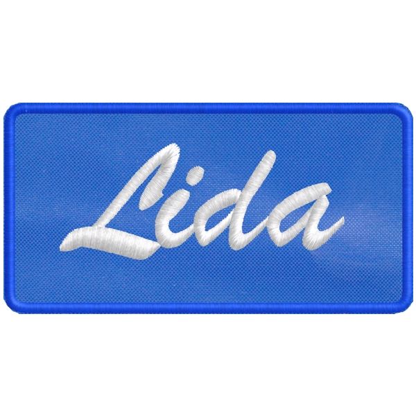 Patch ricamato con nome a piacere su base blu royal nome a piacere