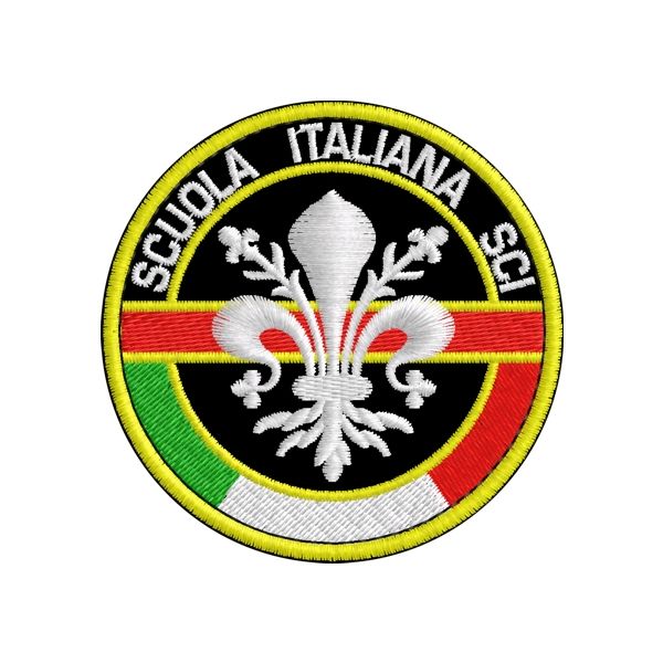 Patch ricamato su fondo NERO SCUOLA ITALIANA SCI Firenze Cod. 20180408_A