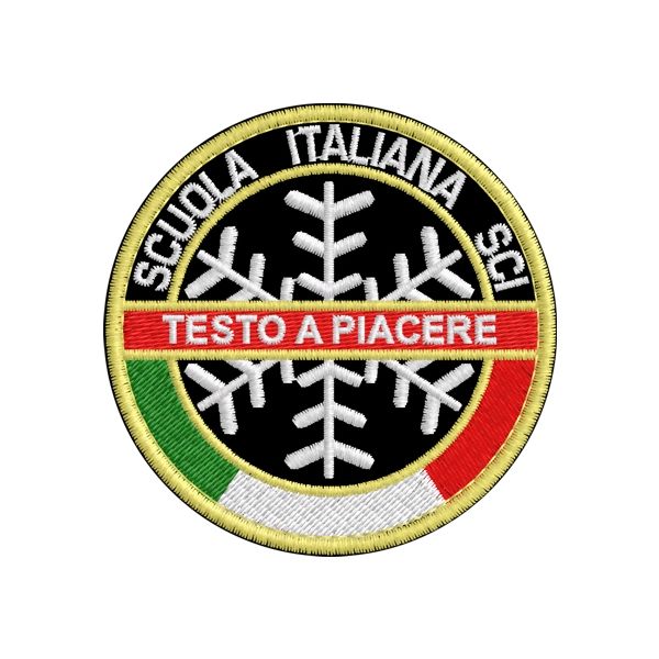 Patch pers. su fondo NERO con "TESTO A PIACERE" Cod. 20180412_A