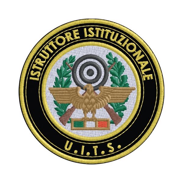 Patch ricamato ISTRUTTORE ISTITUZIONALE U.I.T.S. Tiro a segno cod.20180417_A