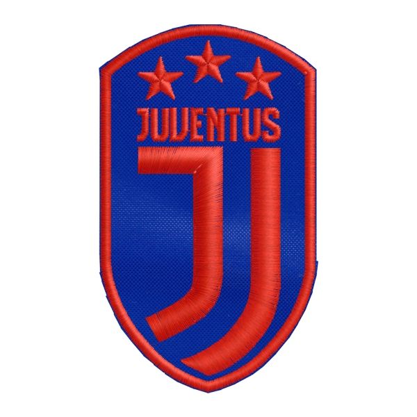 JUVENTUS patch ricamato logo 2018 misura cm. 9 x 5 su base nera FILO BIANCO