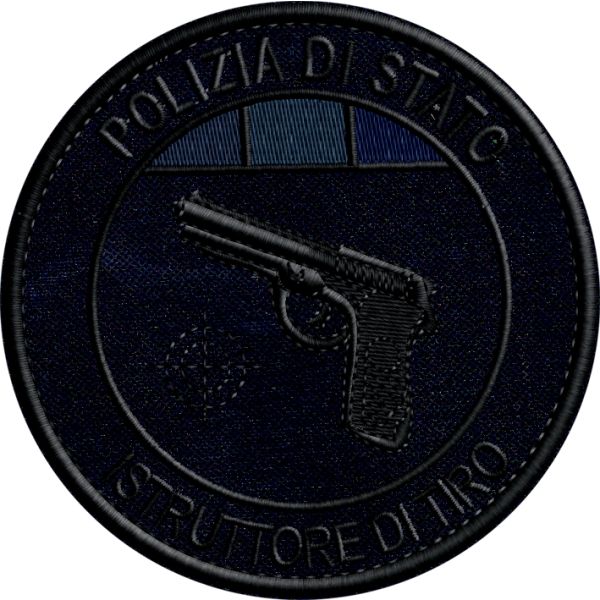 ISTRUTTORE DI TIRO Polizia di Stato ,patch ricamato con tricolore
