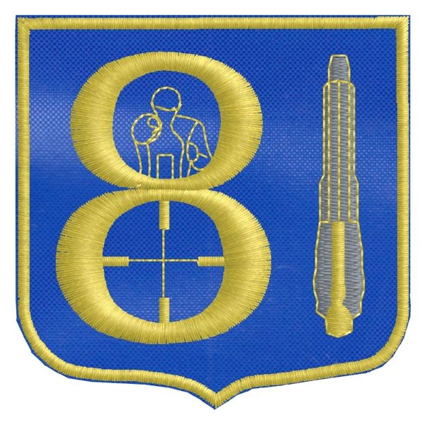 ISTRUTTORE DI TIRO 81 Corso Polizia di Stato ,patch ricamato su base tessuto BLU royal bandiera Cod.20180512_A