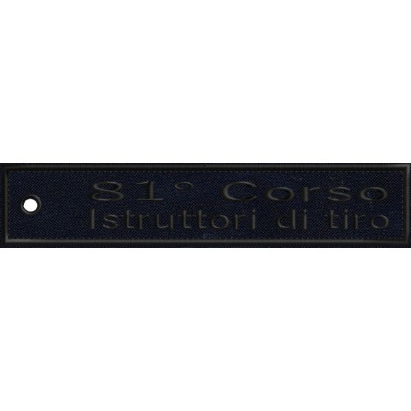Patch ricamato logo 81 CORSO ISTRUTTORI DI TIRO, ad uso portachiavi con filato GOLD