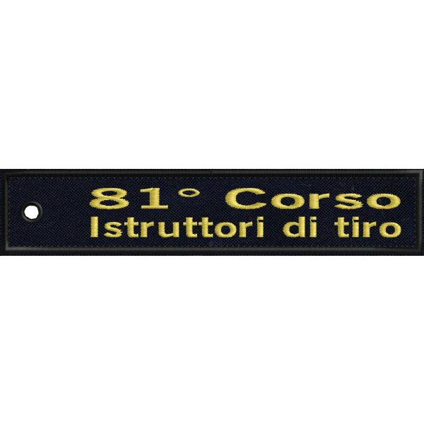 Patch ricamato su doppia faccia LXXXI SPECIAL ...STUDEO ARMO ET DEFENDO, ad uso portachiavi cod. 20180517_A
