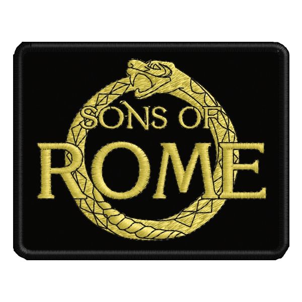 Patch ricamato serpe SONS OF ROME cm. 9,2 x 7,2  Cod.20180528_A