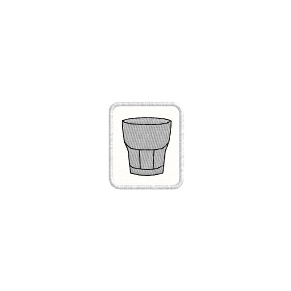 Patch ricamato - Mis. 25x30 mm. contrassegno BICCHIERE azzurro