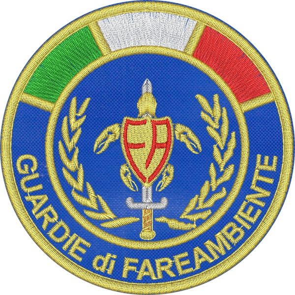 Patch ricamato GUARDIE DI FAREAMBIENTE SU BASE COLORE BLU