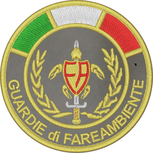 Patch ricamato GUARDIE DI FAREAMBIENTE SU BASE COLORE BLU