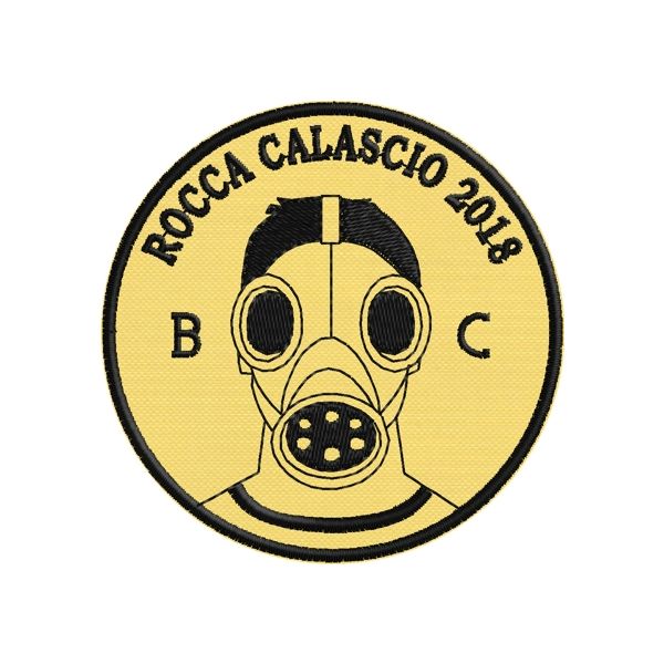 Patch Ricamato tipo 1 ROCCA CALASCIO 2018 su base gialla Cod.20180702_A
