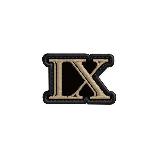 Patch ricamato con NUMERO ROMANO (9)  Cod.20180710_IX