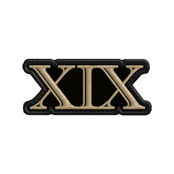 Patch ricamato con NUMERO ROMANO (19)  Cod.20180710_XIX