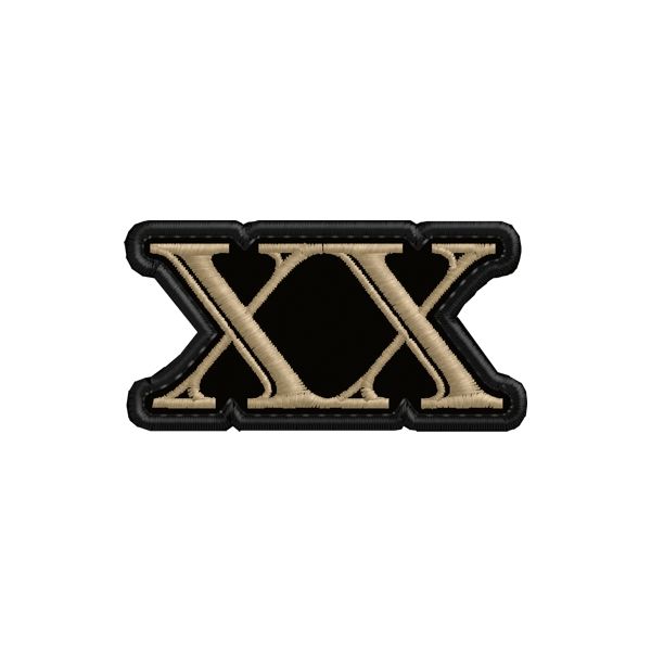 Patch ricamato con NUMERO ROMANO (20)  Cod.20180710_XX