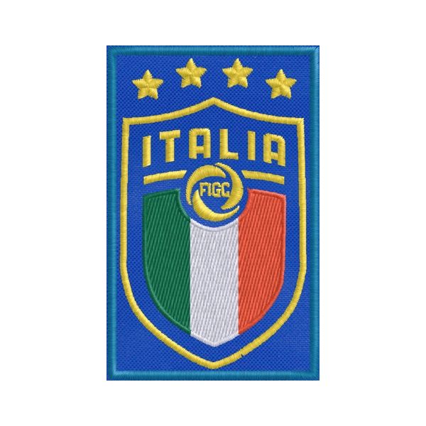 Patch ricamato cm. 8,0 x 4,9 FIGC ITALIA  4 stelle Cod.20180806_A