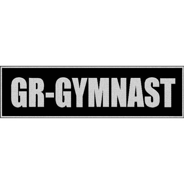 Patch ricamato SCRITTA GR-GYMNAST  mm. 250 X 70