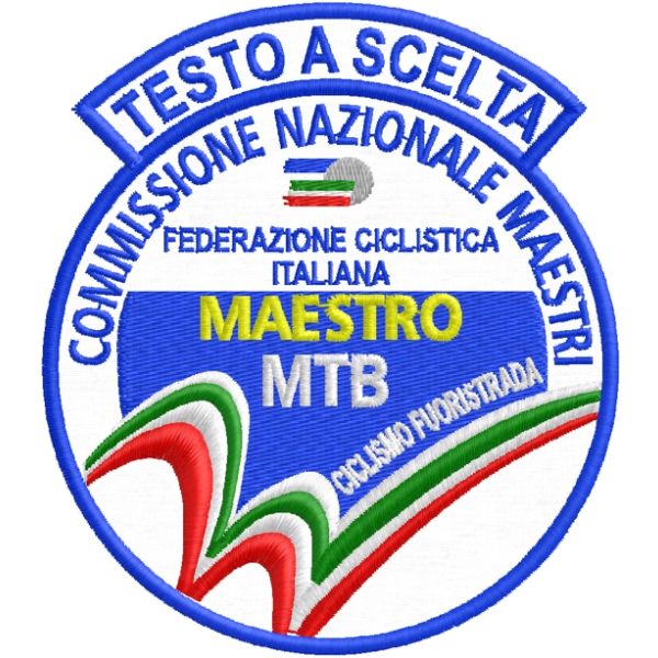 Patch ricamo "MAESTRO"  MTB CICLISMO FUORISTRADA con il TUO NOME personalizzato Cod. 20180830_A