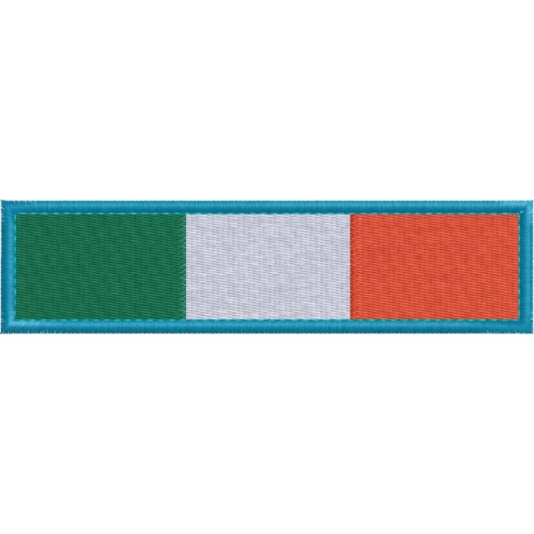 Patch Bandiera italiana lunga  cm. 12x3 bordo nero