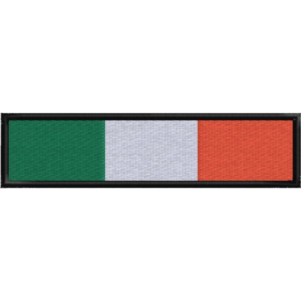 Patch Bandiera italiana lunga  cm. 12x3 bordo nero