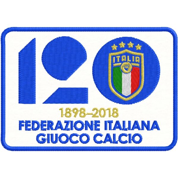 Patch ricamato anniversario 120 anni FIGC cm. 10 x 7