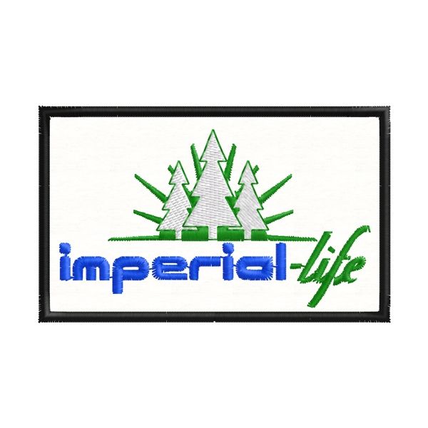 Patch ricamato A COLORI logo IMPERIAL LIFE mm. 80 per 50 di altezza Cod.20180912_B