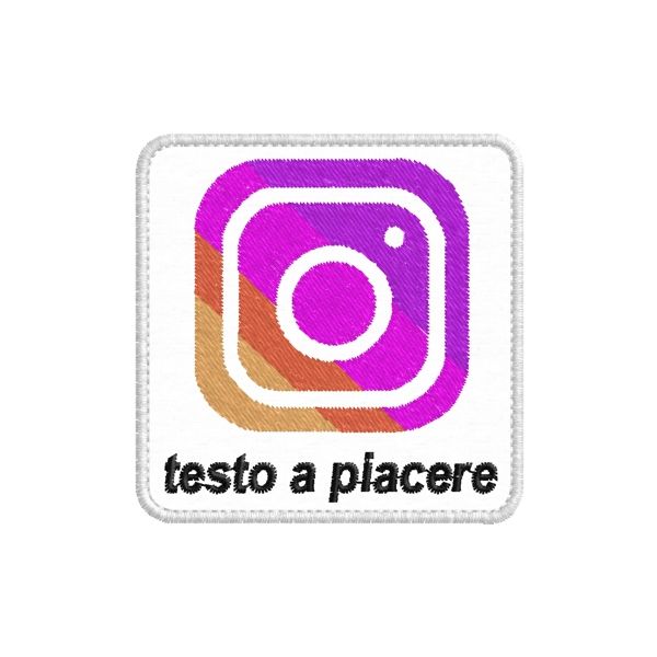 Patch ricamata  logo INSTAGRAM con ricamato il tuo nome o il tuo nickname, patch identificativa