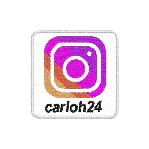 Patch ricamata  logo INSTAGRAM con ricamato il tuo nome o il tuo nickname, patch identificativa