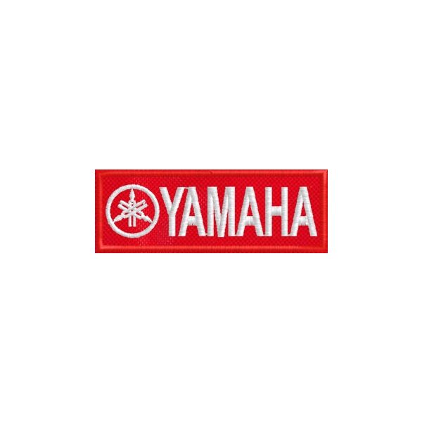 Stemma, Patch ricamato YAMAHA misura mm. 55 x 20 su base blu