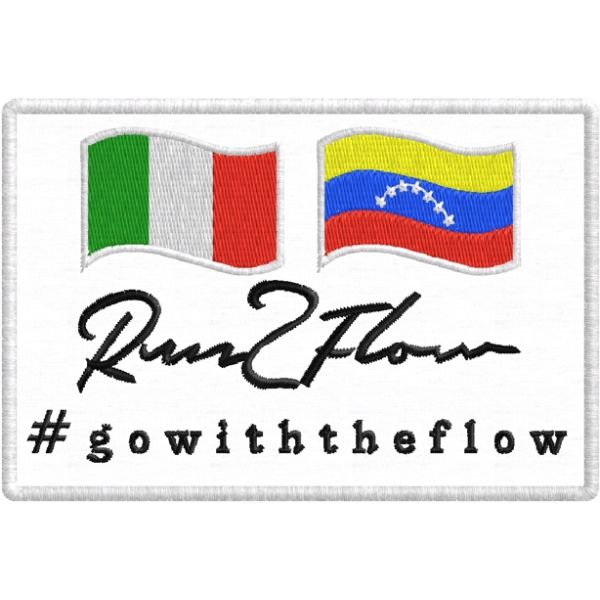 Patch ricamata Run2Flow  #gowiththeflow 