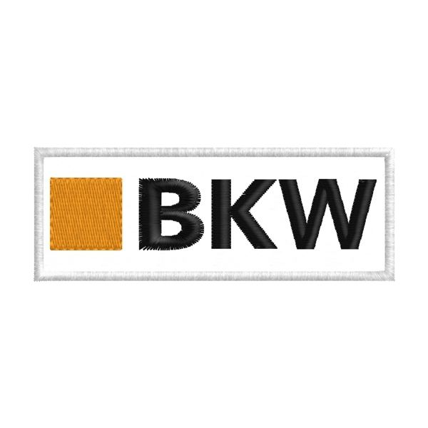 Patch ricamata logo BKW  base cm.8,5 X 3 cod.20190208_A