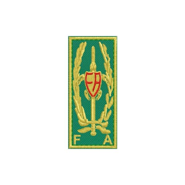 Patch ricamata filato GOLD Mostrina logo FA fareambiente senza corona Cod.20190221_A