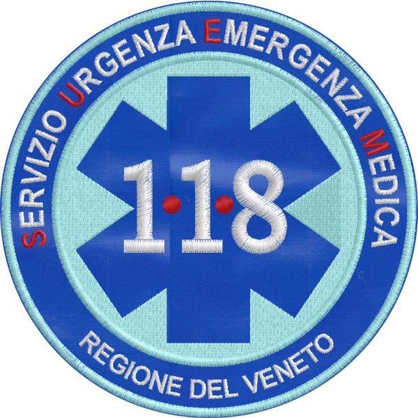 Patch da schiena 118 SUEM regione Veneto 18 cm. Cod.20190315_A