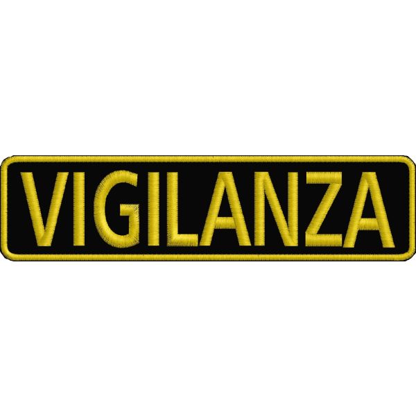 Patch ricamato cm.20 "VIGILANZA" o un testo a piacere Cod.20190328_A