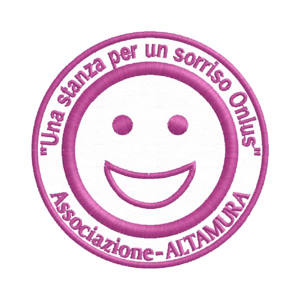 Patch ricamata Associazione ALTAMURA stanza per sorriso diam. 80 mm. Cod.20190401_A