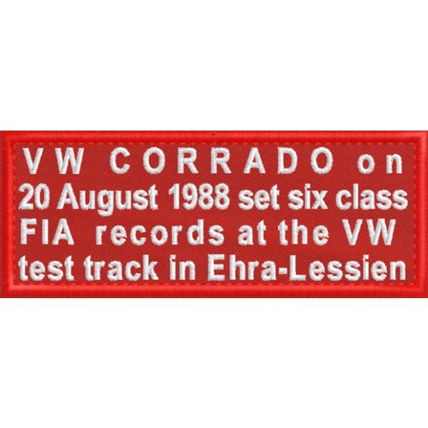 Patch ricamato VW CORRADO set six  FIArecords  cm. 10 x 4 SU BASE BLU NAVY