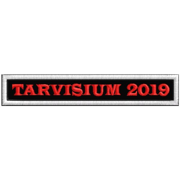 Patch ricamata su fondo nero TARVISIUM 2019 in base cm.10  Cod.20190501_A