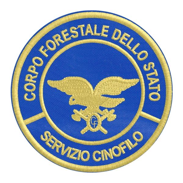  Patch ricamato SERVIZIO CINOFILO CORPO DELLO STATO diametro 90 mm. cod.20190515_A