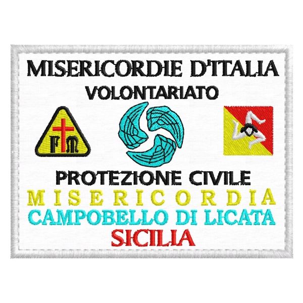 Patch ricamato prot.civile SICILIA "MISERICORDIE CAMPOBELLO DI LICATA"