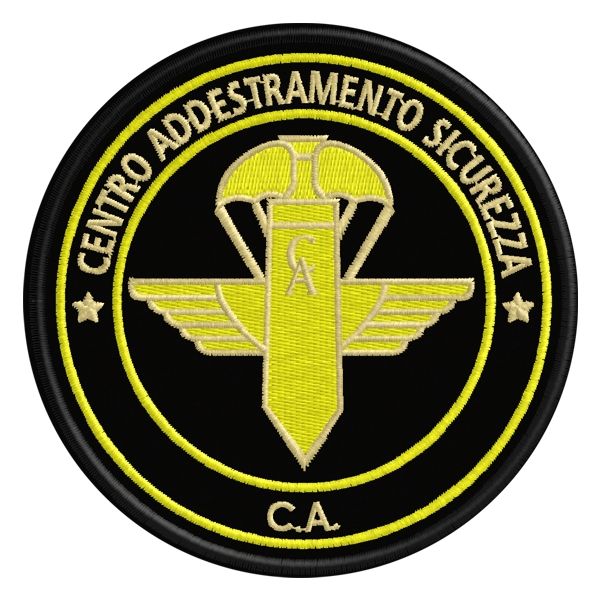 Patch ricamato logo CENTRO ADDESTRAMENTO SICUREZZA Diam. 95 mm. cod.20190602_A